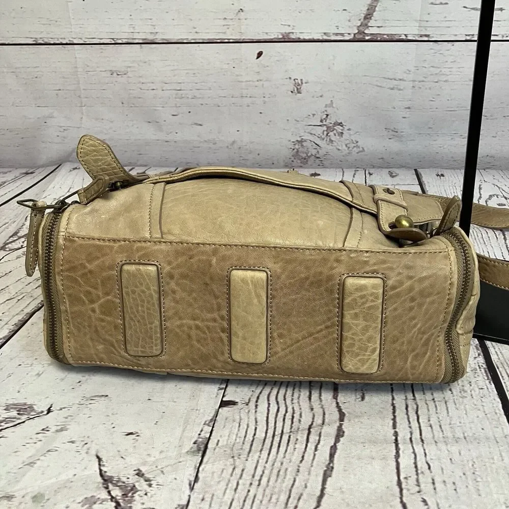 Olivia Harris Handbag by Joy‎ Fryson Taupe Grey Leather Messenger Aged